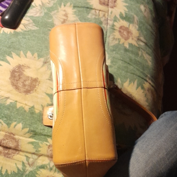 Coach Tan and Multicolor Striped Shoulder Bag - Picture 6 of 7